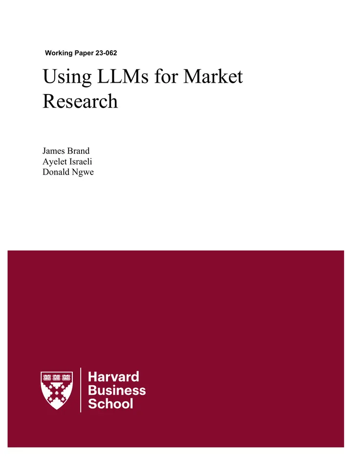 Brand, Israeli and Ngwe, 2023 · HBS Working Paper 23-062, first page